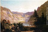 Mountain Canvas Paintings - Mountain Lake